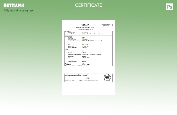 Модерен стил Шаблон за Австралија за брак во Австралија Тасманија во шаблон Word